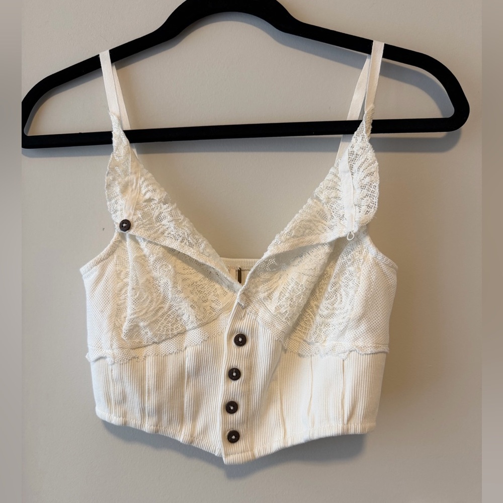 Free People Lace Trimmed Women's Crop Top